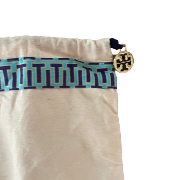 Tory Burch Drawstring Tan Linen Bag 12 x 15 - Picture 3 of 3